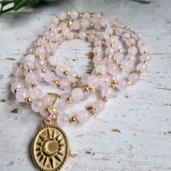 Rosaquartz sol og mne luksus boheme mala