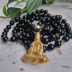 Black agate Buddha G Luksus Boheme Mala