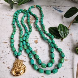 Chrysocolla happy Buddha luksus boheme mala