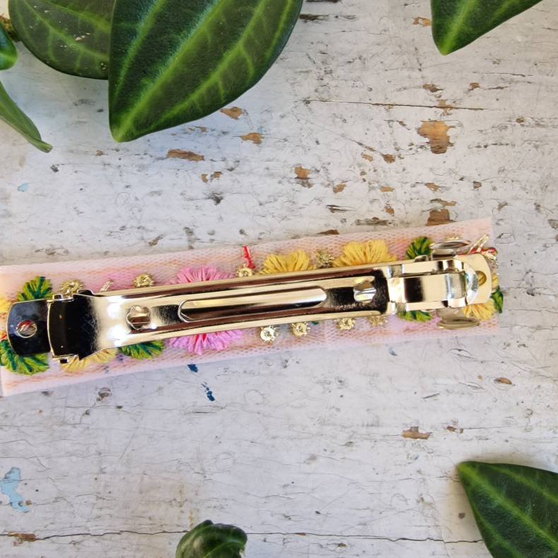 Rosa/gul  hrpynt med 10 cm spnde No. 107