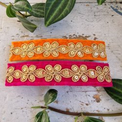 Orange velour hrpynt med 10 cm spnde No. 112