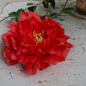 Rd pon blomster pynt S