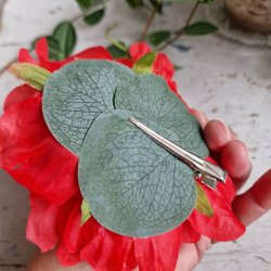 Rd pon blomster pynt S