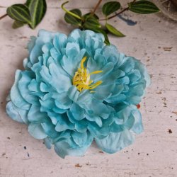 Blgrn pon blomster pynt S