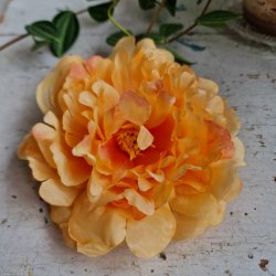 Orange pon blomster pynt S