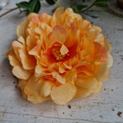 Orange pon blomster pynt S