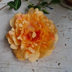 Orange pon blomster pynt S