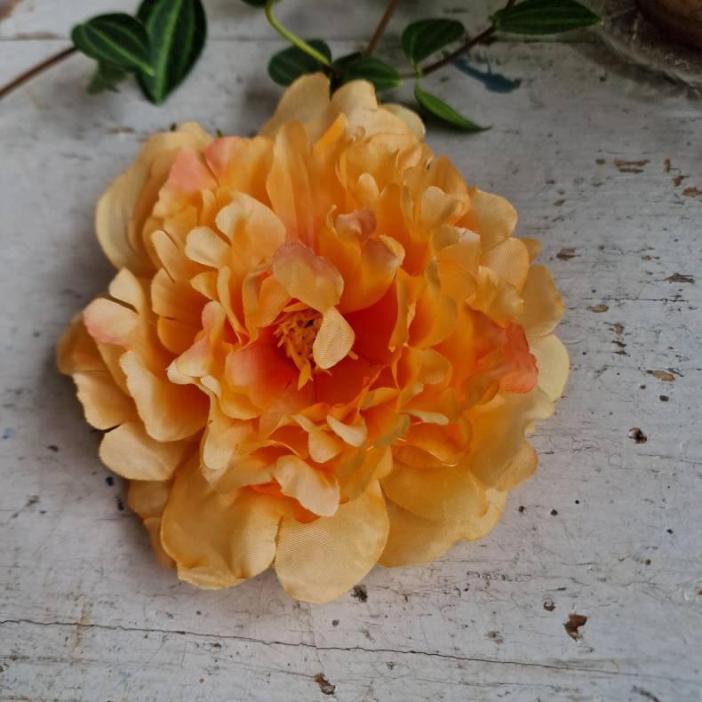 Orange pon blomster pynt S