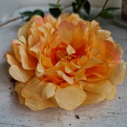 Orange pon blomster pynt S