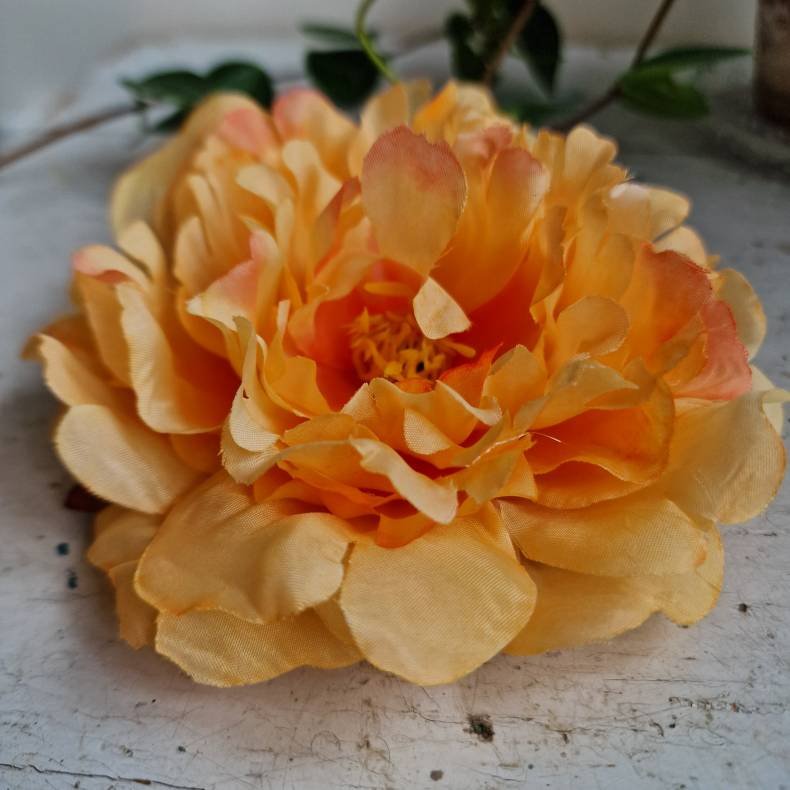 Orange pon blomster pynt S