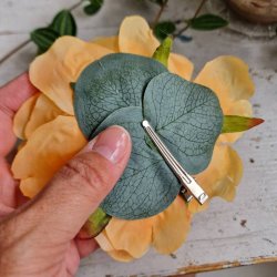 Orange pon blomster pynt S