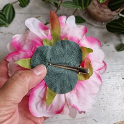 Pink/hvid pon blomster pynt S