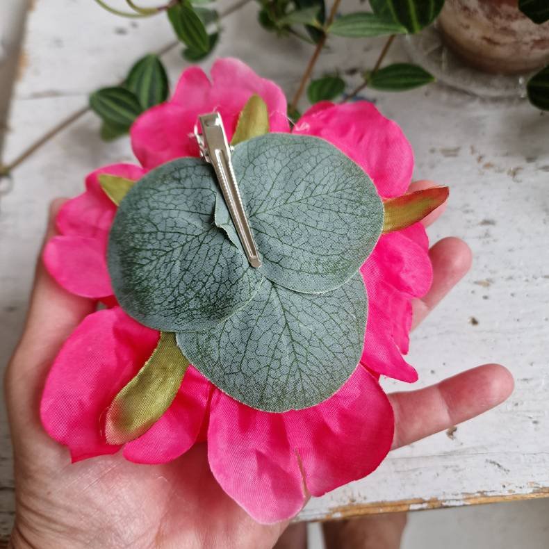 Pink pon blomster pynt S