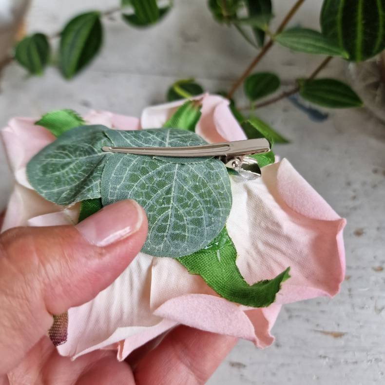 Lyserd rose blomster pynt S