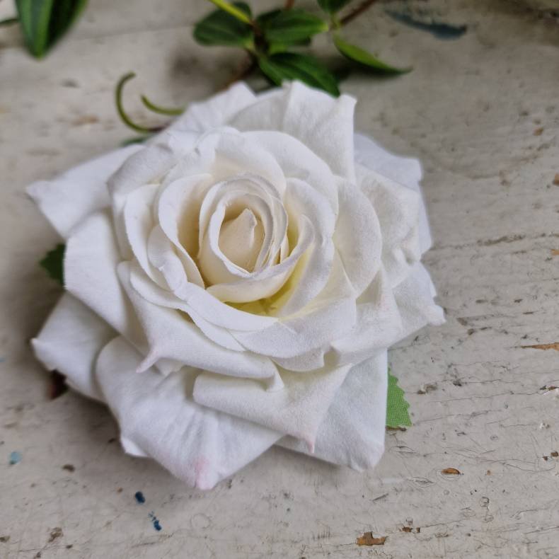 Hvid rose blomster pynt S