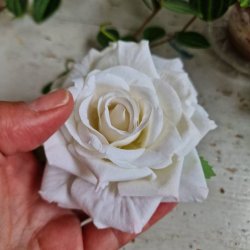 Hvid rose blomster pynt S