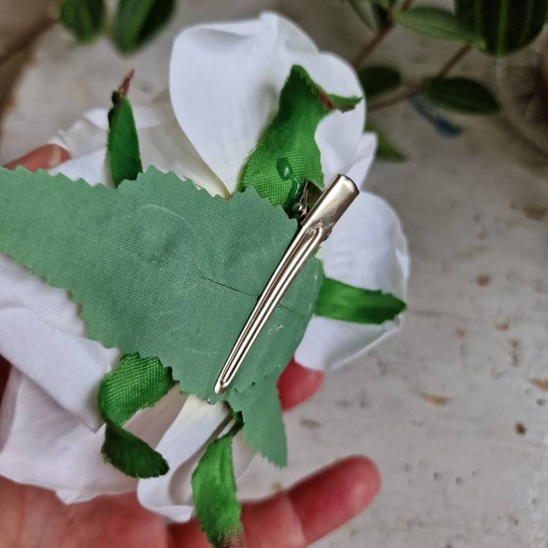 Hvid rose blomster pynt S