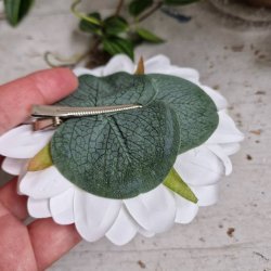 Hvid georgine flad blomster pynt S