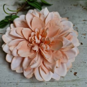 Fersken flad georgine blomster pynt S