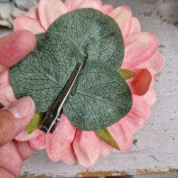 Fersken/pink flad georgine blomster pynt S