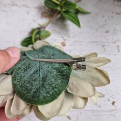 Gr/grn/lilla flad georgine blomster pynt S