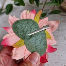 Fersken/rd  krysantemum blomster clips M