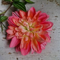 Pink/grn/gul krysantemum blomster clips M