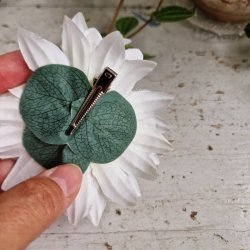 Hvid krysantemum blomster clips M