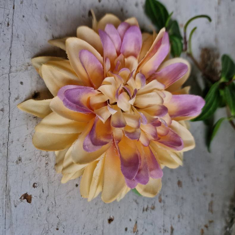 Gul/orange /lilla krysantemum blomster clips M