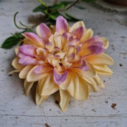 Gul/orange /lilla krysantemum blomster clips M