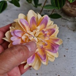 Gul/orange /lilla krysantemum blomster clips M