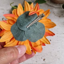 Orange krysantemum  blomster clips M