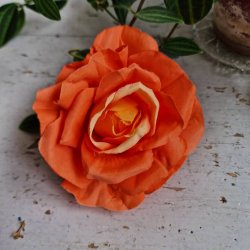 Orange rose blomster clips M