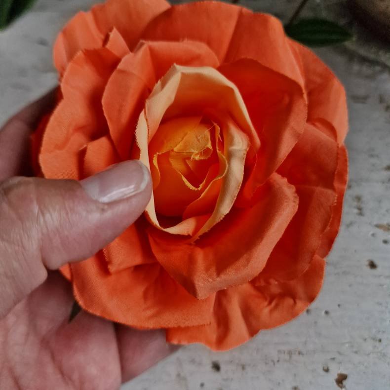 Orange rose blomster clips M