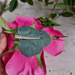 Pink rose blomster clips M