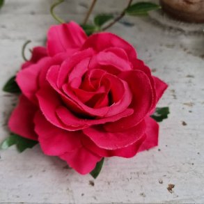 Rd rose blomster clips M