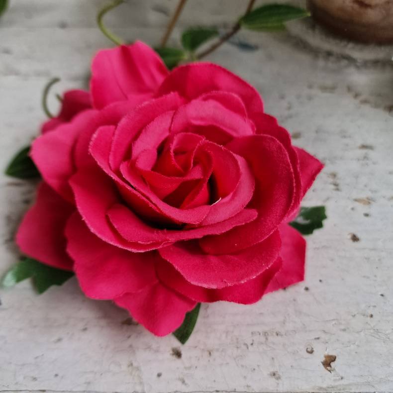 Rd rose blomster clips M