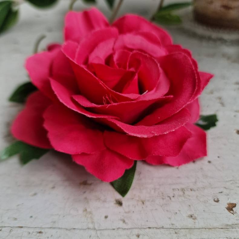 Rd rose blomster clips M