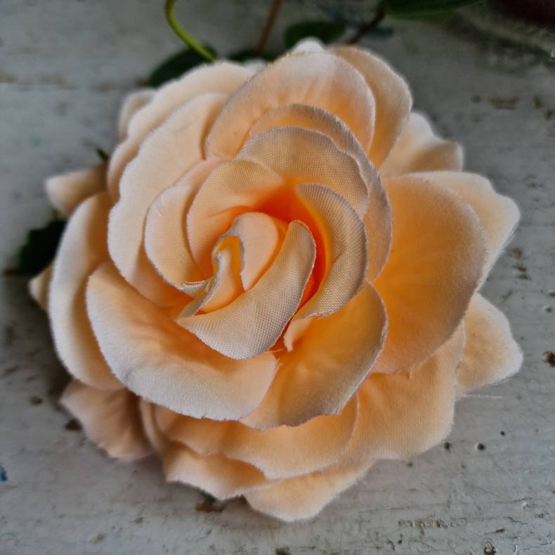 Fersken rose blomster clips M