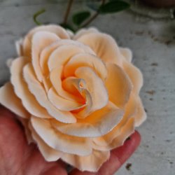 Fersken rose blomster clips M