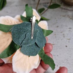 Fersken rose blomster clips M