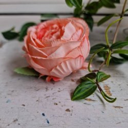 Rosa/fersken hjt rosenhoved blomster pynt S