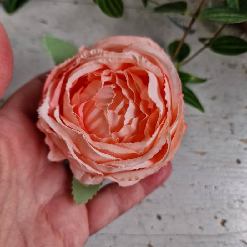 Rosa/fersken hjt rosenhoved blomster pynt S