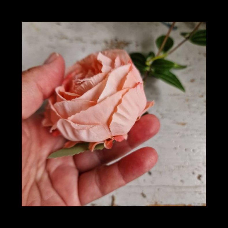Rosa/fersken hjt rosenhoved blomster pynt S