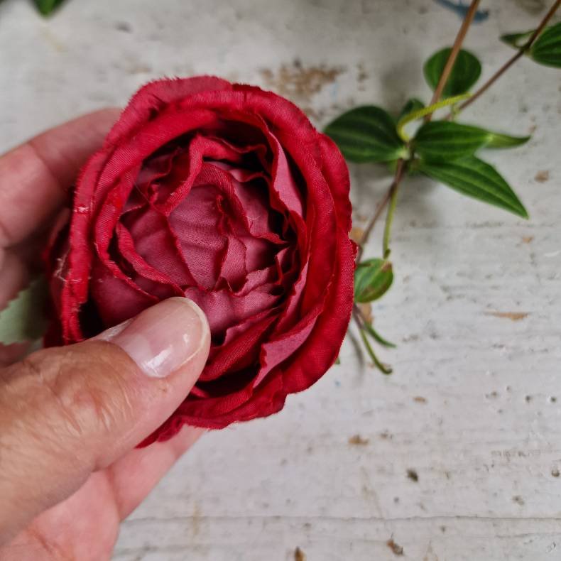 Mrkerd hjt rosenhoved blomster pynt S