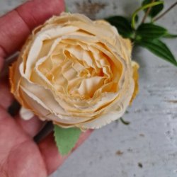 Flde/fersken farvet hjt rosenhoved blomster pynt S