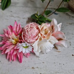 Rosa og hvide blomster mix hrspnde 10 cm NO: 41