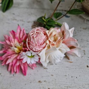 Rosa og hvide blomster mix hrspnde 10 cm NO: 41