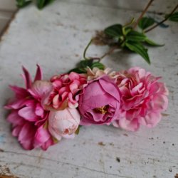 Rosa og pink blomster mix hrspnde 10 cm NO: 35