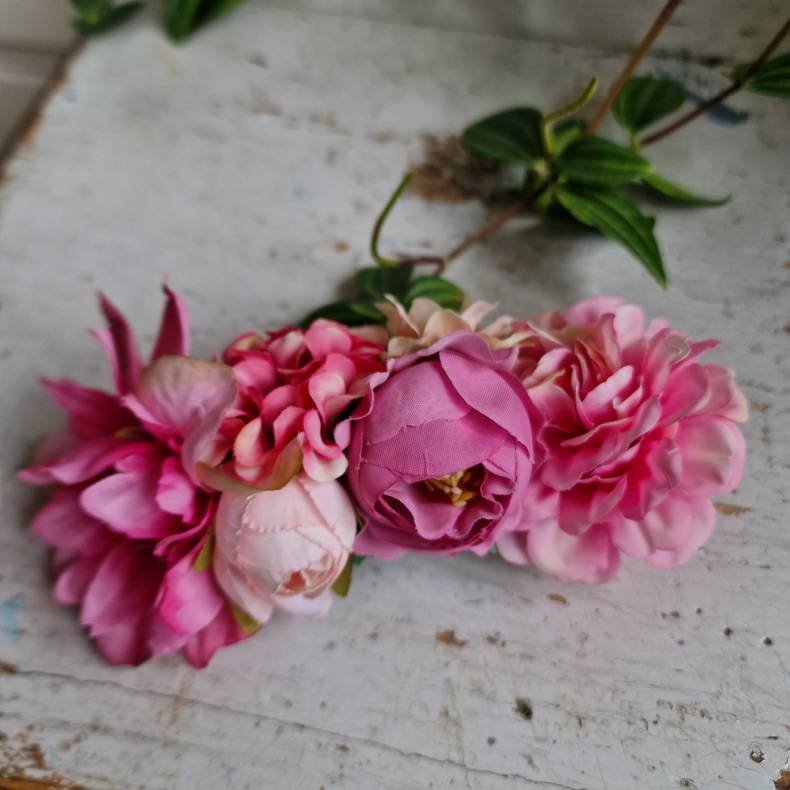 Rosa og pink blomster mix hrspnde 10 cm NO: 35